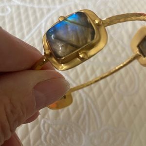 Julie Vos Labradorite 3 station bangle bracelet